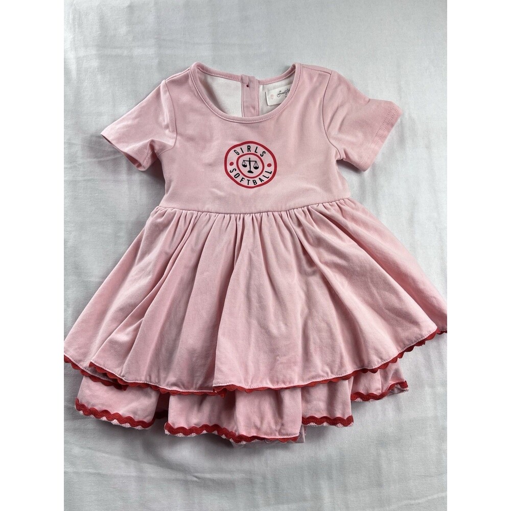 SweetHoney Girls Softball Dress Pink Red Baseball Outfit 3T Rockford Peaches